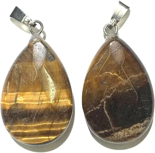 Vista 5 de LE SKY 12 colgantes de piedra natural en forma de gota de agua con forma de ágata de cristal facetado, piedra de Reiki para hacer joyas y collares