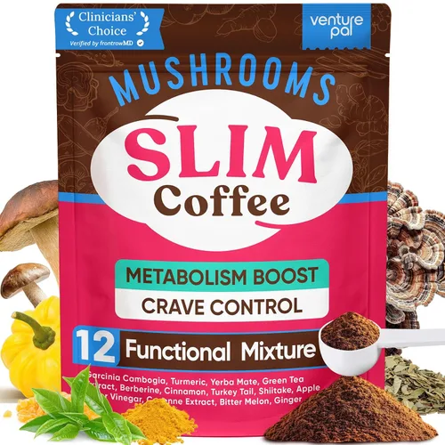 Vista 4 de Venture Pal Café de hongos (40 porciones) 12 hongos adaptogénicos, melena de león, cordyceps, cola de pavo, reishi, ashwagandha y probióticos, café