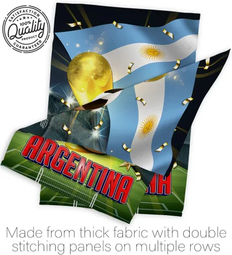 Vista 7 de Bandera del equipo de la Copa Mundial de la FIFA 2022 con bandera de Argentina para decoración del hogar al aire libre, arte de pared