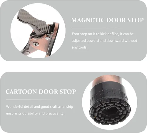 Vista 5 de Operitacx Tapón de puerta de seguridad Tope de puerta Kick Down Flipping Down Protectores de pared Negro