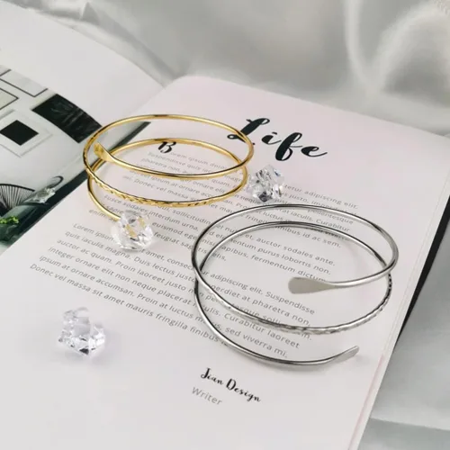 Vista 7 de Holibanna Pulseras de dijes de 3 piezas, brazalete para la parte superior del brazo, brazalete ajustable, joyería para mujeres y niñas, regalos