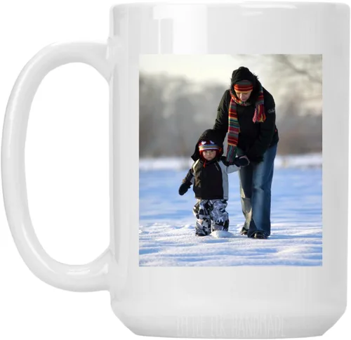 Vista 6 de Taza con foto personalizada: carga cualquier imagen y añade texto, taza grande de café de cerámica blanca de 15 onzas