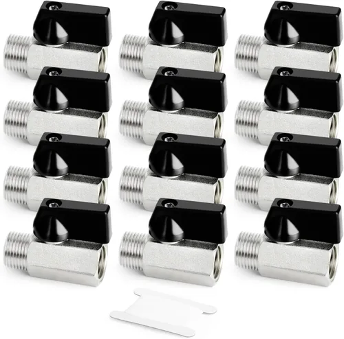 Vista 22 de GASHER 12PCS Mini válvula de bola de latón interruptor apagado, 1/2 pulgada hembra x 1/2 pulgada rosca hembra tubería