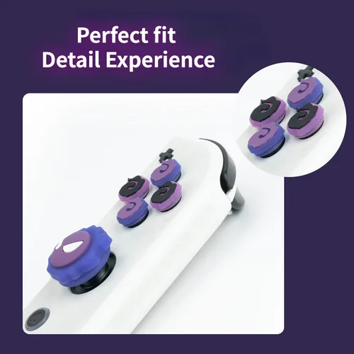Vista 4 de Jusy Cross D-Pad - Juego de tapas de botón para pulgar, compatible con Nintendo SwitchOLED, Cool Luminous 3D Soft Silicone ABXY Botones Adhesivos