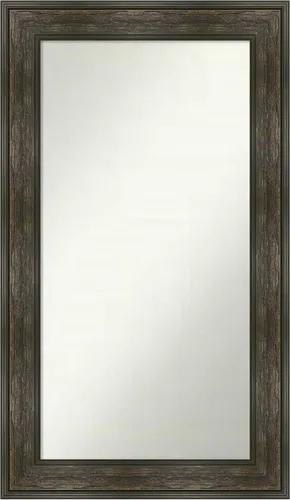 Vista 138 de Amanti Art Espejo de baño marrón para sobre fregadero, 26 x 26 pulgadas, espejo de tocador cuadrado marrón rústico Alexandria, marco de madera