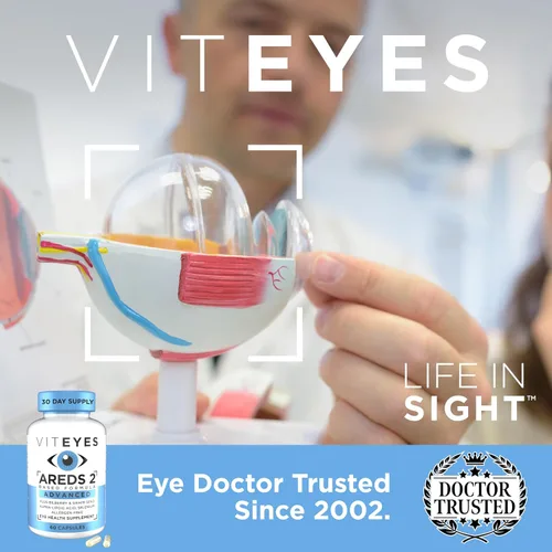 Vista 4 de Viteyes AREDS 2 Soporte macular avanzado con arándano, semilla de uva, luteína FLORAGLO, selenio, vitamina E natural, libre de alérgenos, vitaminas