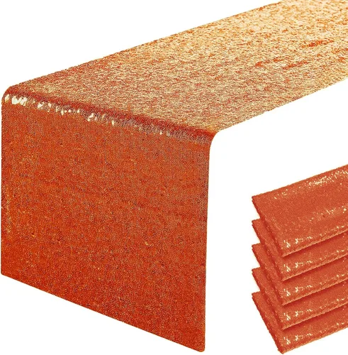 Vista 8 de Pufogu - Camino de mesa de lentejuelas brillantes de 12 x 72 pulgadas para fiestas de cumpleaños, decoración de bodas, despedidas de soltera