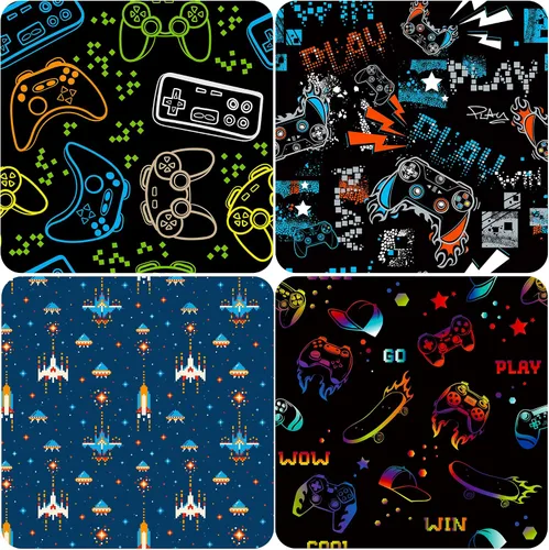 Vista 5 de Papel de regalo de cumpleaños de juegos Titiweet para niños y niñas, 12 hojas de papel de regalo para juegos de video para amantes