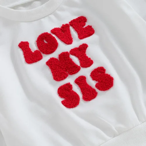 Vista 5 de SOLILOQUY Traje de San Valentín para bebé, niña, niño, amor, estampado de corazón, sudadera de manga larga, sudadera de otoño para bebé
