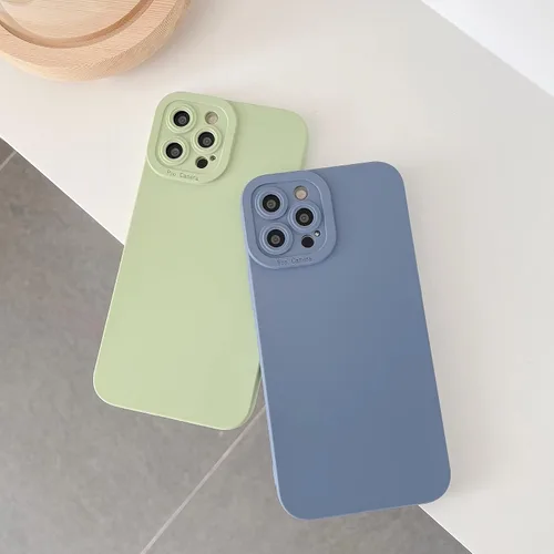 Vista 6 de DEFBSC Compatible con iPhone 12 Pro Max, funda de silicona líquida, funda protectora para cámara, protección de cuerpo completo de goma de gel