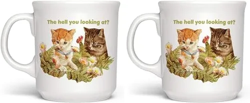 Vista 7 de Genuine Fred Taza de cerámica con texto en inglés "Say Anything", de 16 onzas, multicolor, apta para lavavajillas