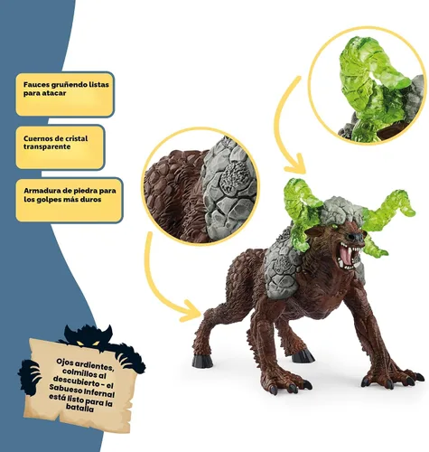 Vista 9 de Schleich Eldrador Creatures - Juego de 5 criaturas de fantasía - Lobo de hielo, sabueso de lava, bestia de roca y espada - Figuras de monstruos