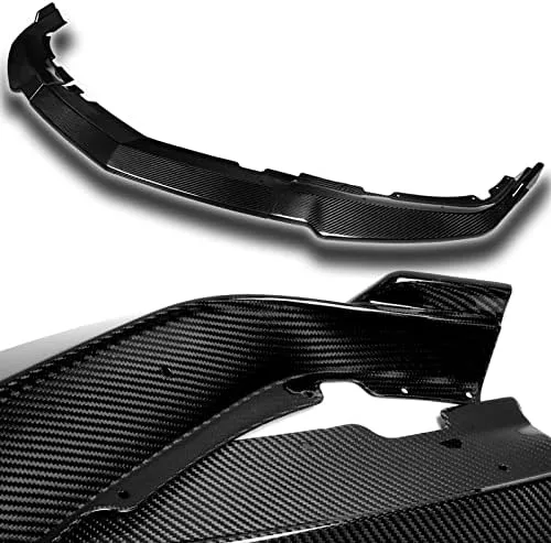 Vista 2 de EPARTS - Kit de carrocería de 3 piezas estilo alerón divisor de labio de parachoques delantero con protección de moldura lateral, compatible