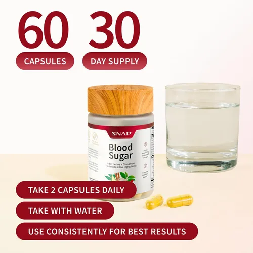 Vista 6 de Snap Supplements Mezcla de azúcar en sangre con berberina, CoQ10, canela, ácido alfa lipoico y Gymnema para apoyar el azúcar en sangre ya saludable