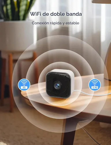 Vista 4 de GNCC Cámara de seguridad interior 2K para el hogar, cámara para mascotas con WiFi de doble banda, mini cámara para perros con aplicación