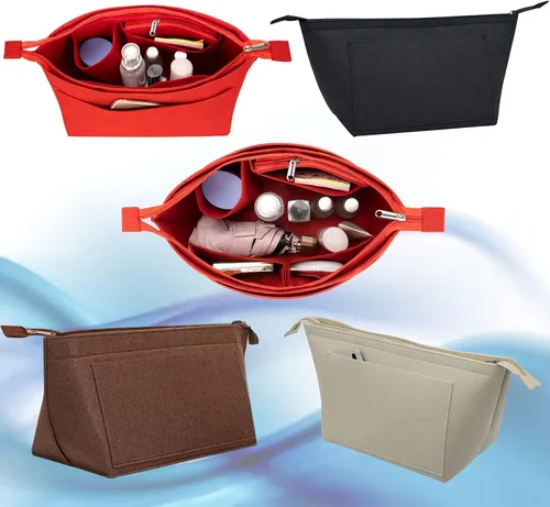 Vista 7 de Lckaey Organizador de inserción de bolso para Neverfull pm Shaper bolso organizador kit inserto 1070Claret-S