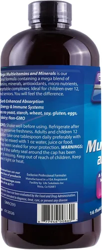 Vista 6 de Líquido Mega de suplementos multivitamínicos & Minerales 16oz. [Salud y belleza]