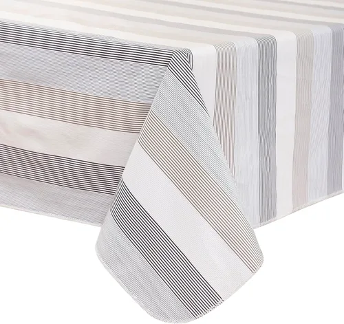 Vista 20 de Mantel de vinilo resistente con reverso de franela, mantel de plástico impermeable a prueba de aceite, resistente a las manchas, limpiable, cubierta