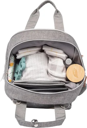 Vista 4 de Trend Lab Mochila para pañales con almohadilla extraíble para cambiador, incluye apertura de cremallera para toallitas de bebé y bolsillos aislados