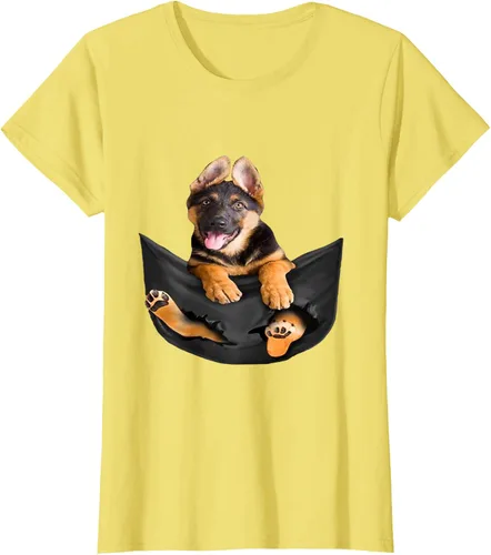 Vista 73 de Dog Lovers Gifts - Camiseta divertida con cara de perro con bolsillo, Negro, S