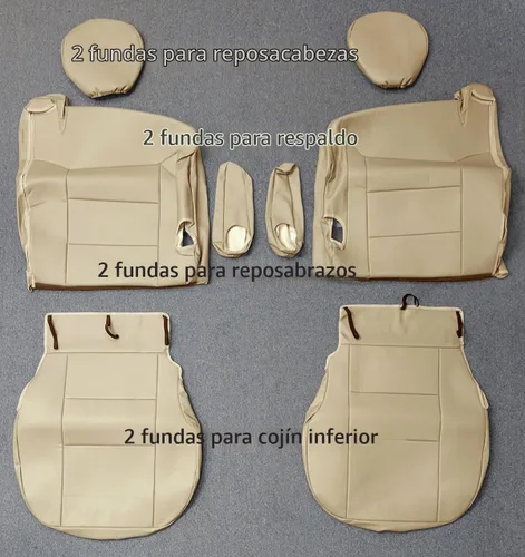 Vista 2 de Funda protectora para asiento delantero y 2 apoyabrazos, de piel sintética, personalizada, original, para Chevy.