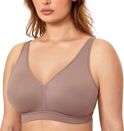 Vista 4 de AISILIN Brasier sin aros para mujer, talla grande, soporte cómodo, cobertura completa, sin forro, sin varillas, suave