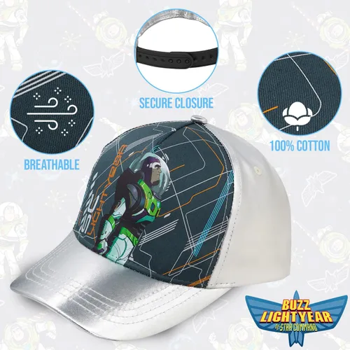 Vista 2 de Buzz Lightyear - Gorra de béisbol para niños con correa trasera ajustable, gorra de béisbol para niños pequeños Buzz Light Year y gorra para niños