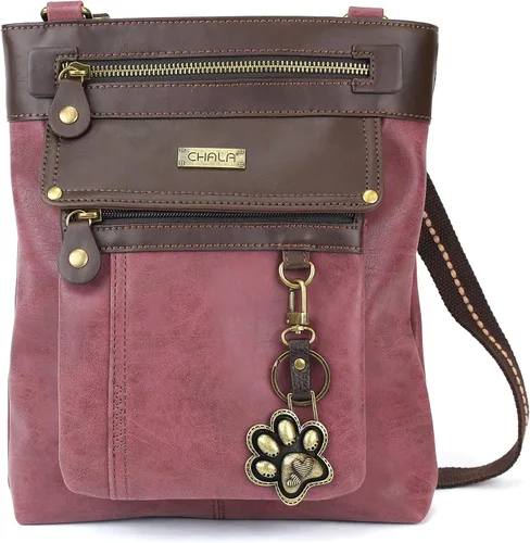 Vista 2 de CHALA GEMINI - Bolso bandolera de piel sintética para regalo con doble cremallera
