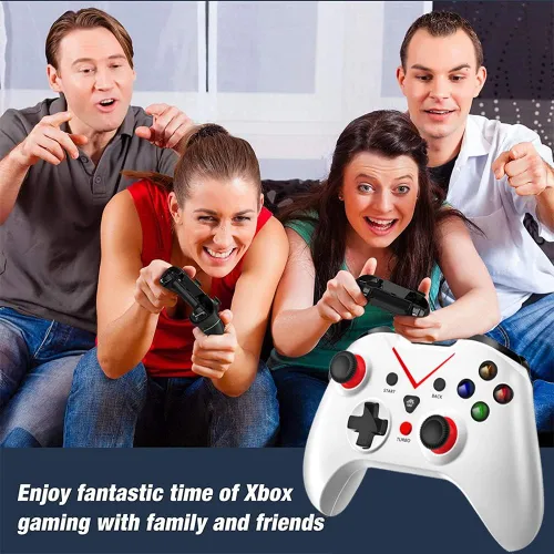 Vista 6 de Control inalámbrico para Xbox One, doble vibración incorporada de 2.4 HZ Gamepad compatible con Xbox OneOne SOne XSeries SSeries XPS3Windows 10