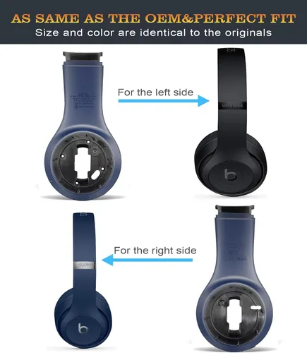 Vista 3 de Accesorios de Studio 3 iguales a los del OEM Studio3, piezas de repuesto de carcasa interior duradera, kit de reparación de panel de auriculares Azul