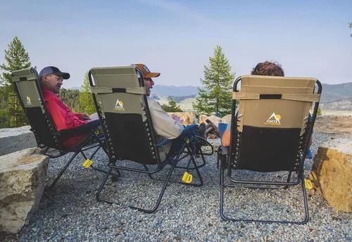 Vista 6 de GCI Outdoor Freeform Zero Gravity - Silla de campamento regular, color negro