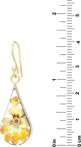 Vista 26 de Amazon Essentials Pendientes de plata de ley con forma de lágrima de flor prensada (anteriormente Amazon Collection)