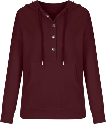 Vista 5 de babysbule Sudaderas con capucha para mujer, a la moda de otoño 2023, sudaderas casuales con cordón y manga larga, sudadera sólida