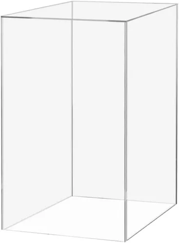 Vista 27 de Caja elevadora de acrílico de 12 x 12 x 9 pulgadas con un lado abierto sin tapa, negro brillante, versátil cubo cuadrado de almacenamiento