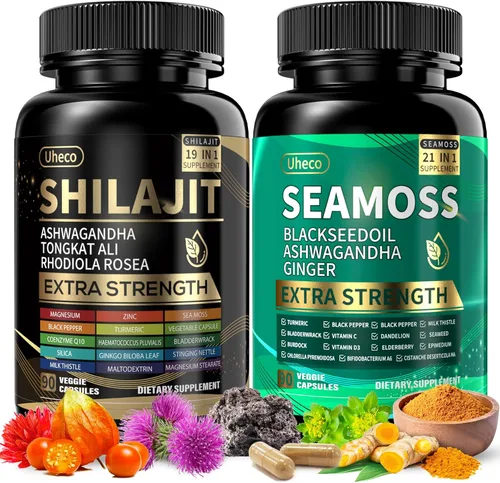 Vista 11 de Superalimento Avanzado Cápsulas de Musgo Marino Irlandés - Suplemento de Musgo Marino 21 en 1 con Semilla Negra, Ashwagandha, Cúrcuma, Fucus