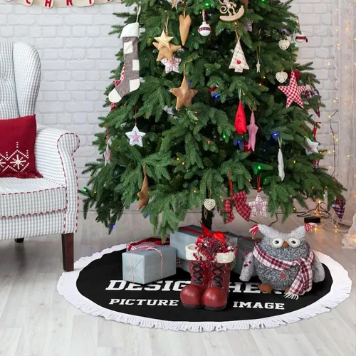 Vista 5 de Decoraciones navideñas, falda de árbol personalizada para Navidad, Pascua, primavera patriótica verano falda de árbol mexicano, regalos
