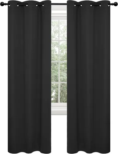 Vista 2 de Deconovo - Cortinas para oscurecer ambientes Negro