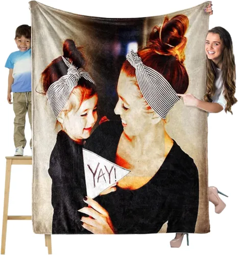 Vista 9 de Novgarden Manta personalizada con foto/texto, manta de franela personalizada con imagen, regalos divertidos para mamá de hijas, regalos de amistad