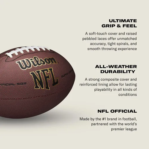 Vista 4 de Wilson Balones de fútbol americano compuestos Super Grip de la NFL
