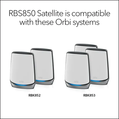 Vista 3 de NETGEAR Orbi Whole Home Mesh WiFi 6 Satellite (RBS850) - Añade hasta 2,500 pies cuadrados de cobertura, AX6000 (hasta 6 Gbps)