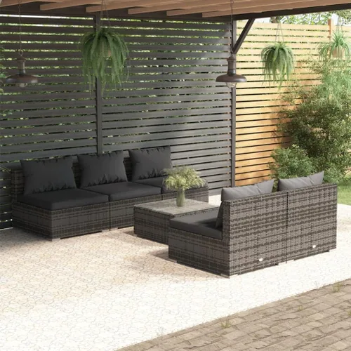 Vista 13 de Ensemble de Salon de Jardin 5 Pièces Brun Cannelle Rouge, Meuble d'Extérieur Modulable Pour Terrasse Balcon, Résistant aux UV et à l'Eau avec