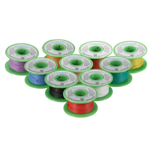 Vista 5 de BNTECHGO Kit de cables de silicona de calibre 16, 10 colores, cada uno de 25 pies. Cable flexible de cobre estañado trenzado de 16 AWG