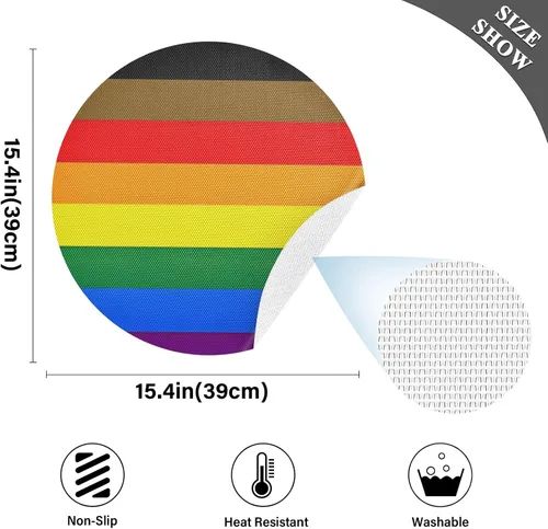 Vista 29 de Aruba Flag Round Table Placemats 15 Inch, Seasonal Table Mats Modern Place Mats for Dining, Kitchen, Parties, Camping