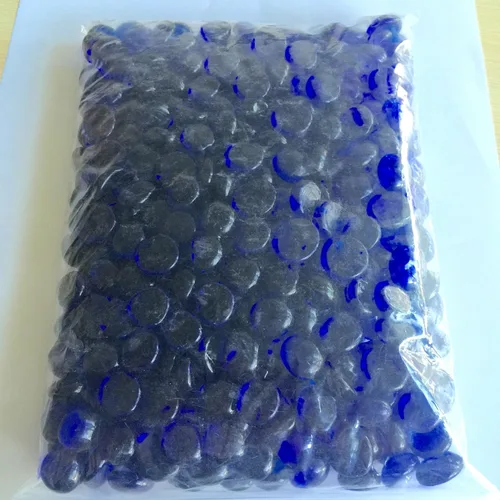 Vista 2 de Relleno de jarrón de vidrio plano con canicas de 30 libras, 2700 unidades (azul rey)
