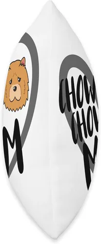 Vista 2 de Chow Chow Lover Apparel Heart Funny Chow Dog Mom Mother's Day Throw Pillow, 16x16, Multicolor