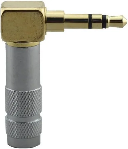 Vista 3 de [2 piezas] Conector de soldadura chapado en oro del enchufe macho de ángulo recto de 0.138 in [Wv-lstp-2]