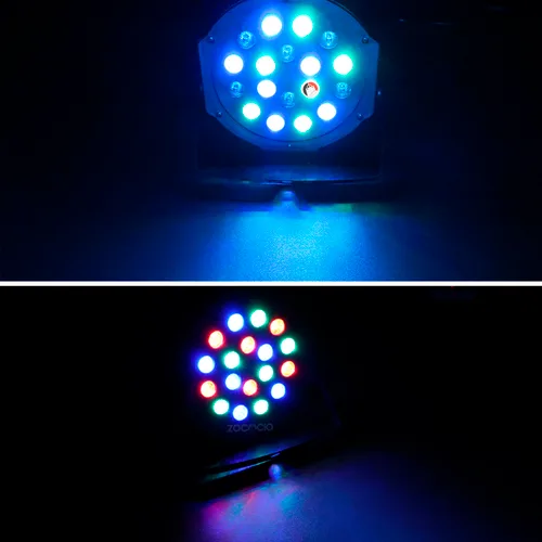 Vista 2 de Reflector Redondo 18 Led Flat Par Light Fiestas O Discotecas