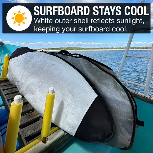 Vista 4 de Bolsa para tabla de surf Ho Stevie! - Bolsa de día con cremallera - Se adapta a todas las formas de tablas de surf - Acolchado de espuma y cubierta