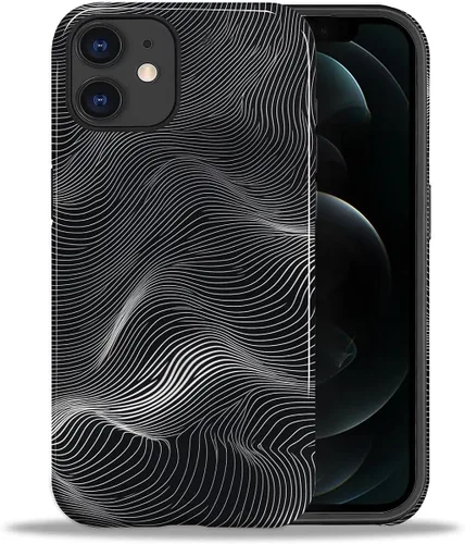 Vista 33 de ZHEGAILIAN Funda para iPhone 11, carcasa dura a prueba de golpes + silicona suave 2 en 1 híbrida, parachoques a prueba de caídas - Vidrio manchado