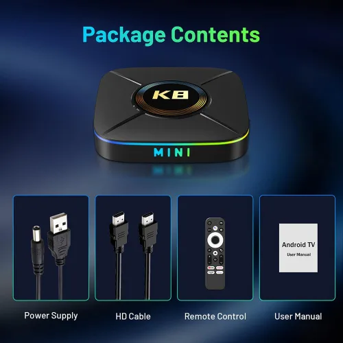 Vista 9 de Android 14,0 TV Box RK3518 Quad Core 2GB RAM 32GB ROM 4K, WiFi dual 6, BT5.0